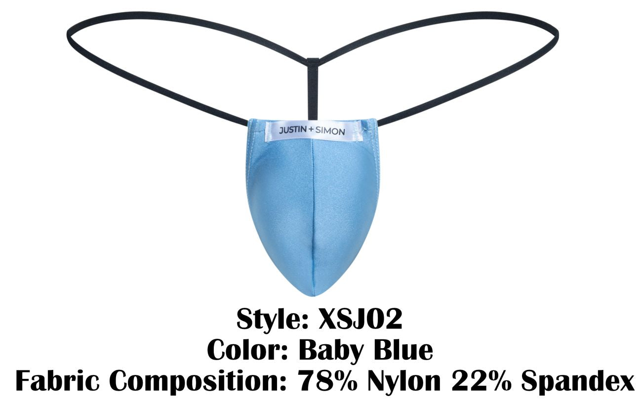 JUSTIN+SIMON Men's Underwear XSJ02 Classic G-String Color Baby Blue