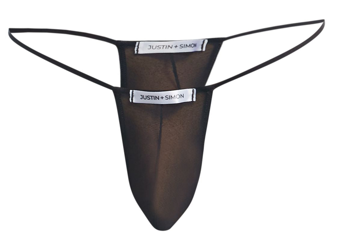 JUSTIN+SIMON Men's Underwear XSJ02 Classic G-String Color Black Mesh