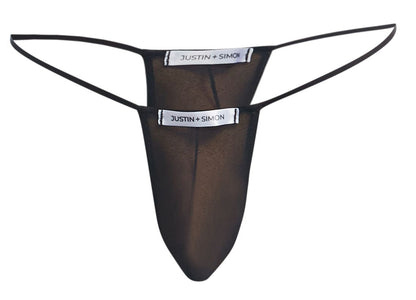 JUSTIN+SIMON Men's Underwear XSJ02 Classic G-String Color Black Mesh