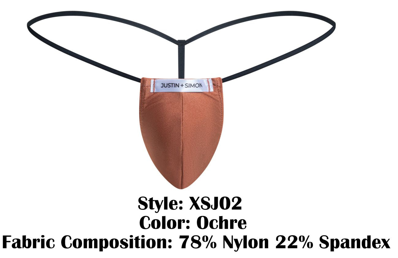 JUSTIN+SIMON Men's Underwear XSJ02 Classic G-String Color Ochre
