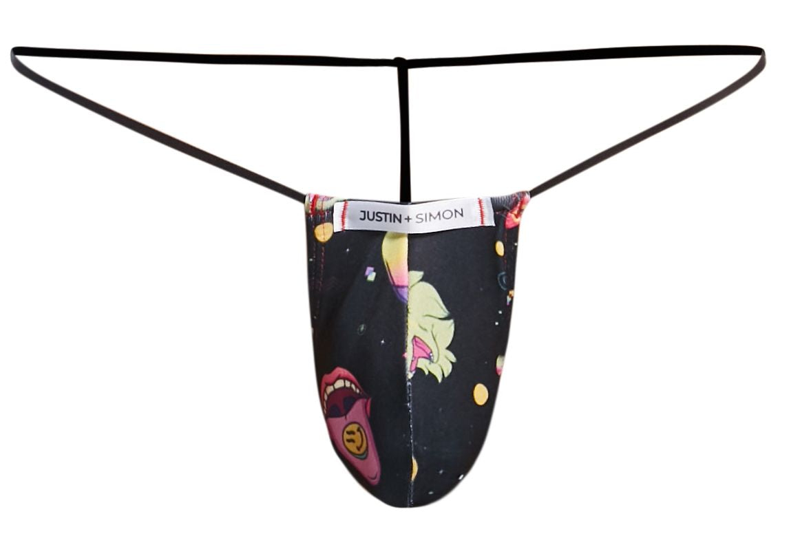 JUSTIN+SIMON Men's Underwear XSJ02 Classic G-String Color Psycodelic