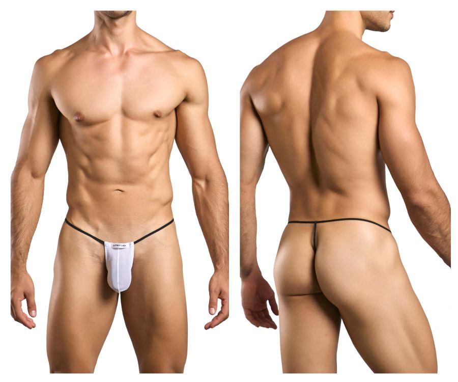 JUSTIN+SIMON Men's Underwear XSJ02 Classic G-String Color White Mesh