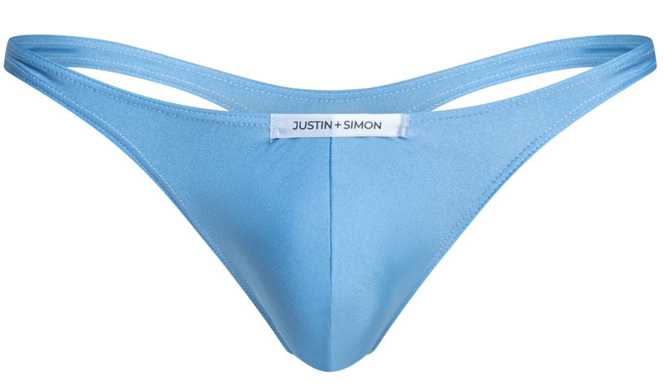 JUSTIN+SIMON Men's Underwear XSJ03 Classic Thongs Color Baby Blue