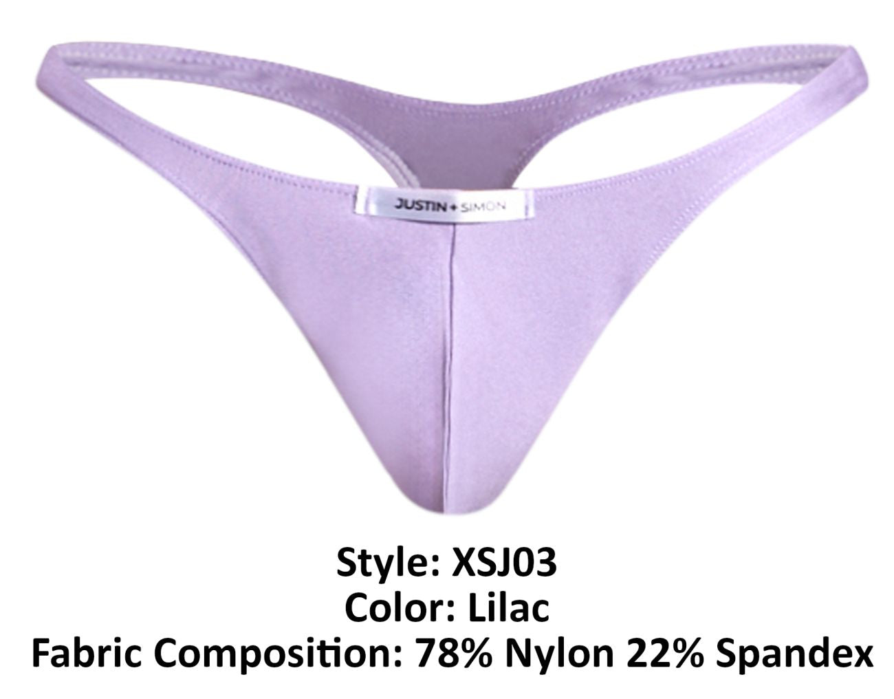 JUSTIN+SIMON Men's Underwear XSJ03 Classic Thongs Color Lilac