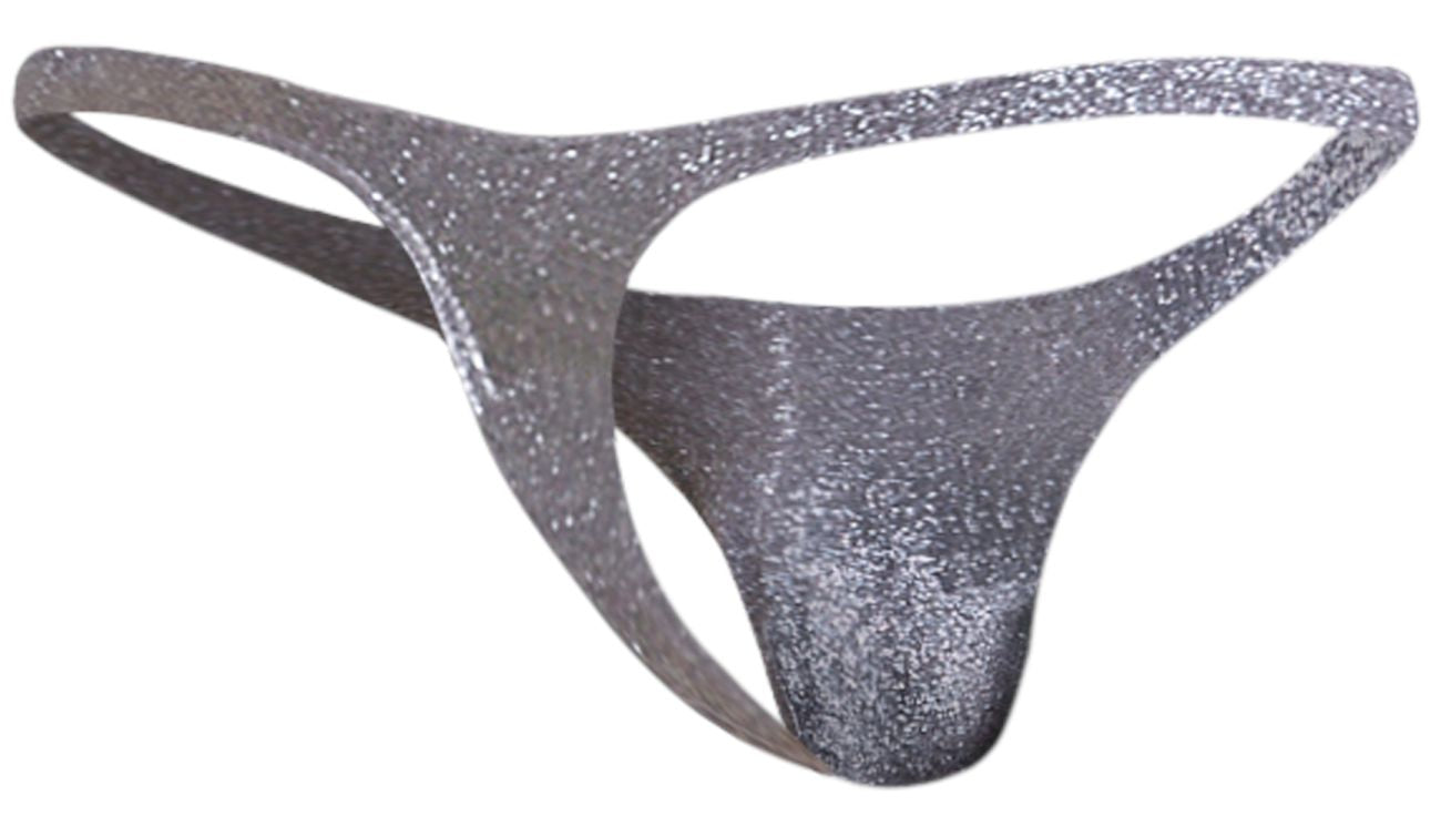JUSTIN+SIMON Men's Underwear XSJ03 Classic Thongs Color Lurex Gray
