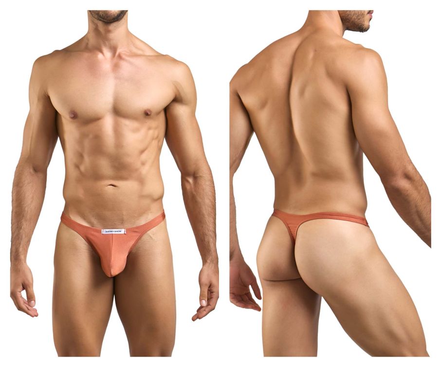 JUSTIN+SIMON Men's Underwear XSJ03 Classic Thongs Color Ochre