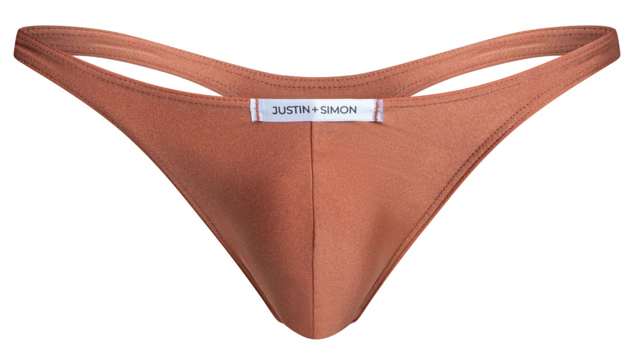 JUSTIN+SIMON Men's Underwear XSJ03 Classic Thongs Color Ochre