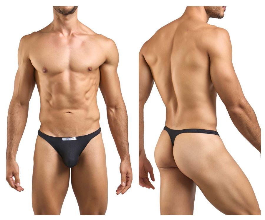 JUSTIN+SIMON Men's Underwear XSJ03 Classic Thongs Color Peach Black