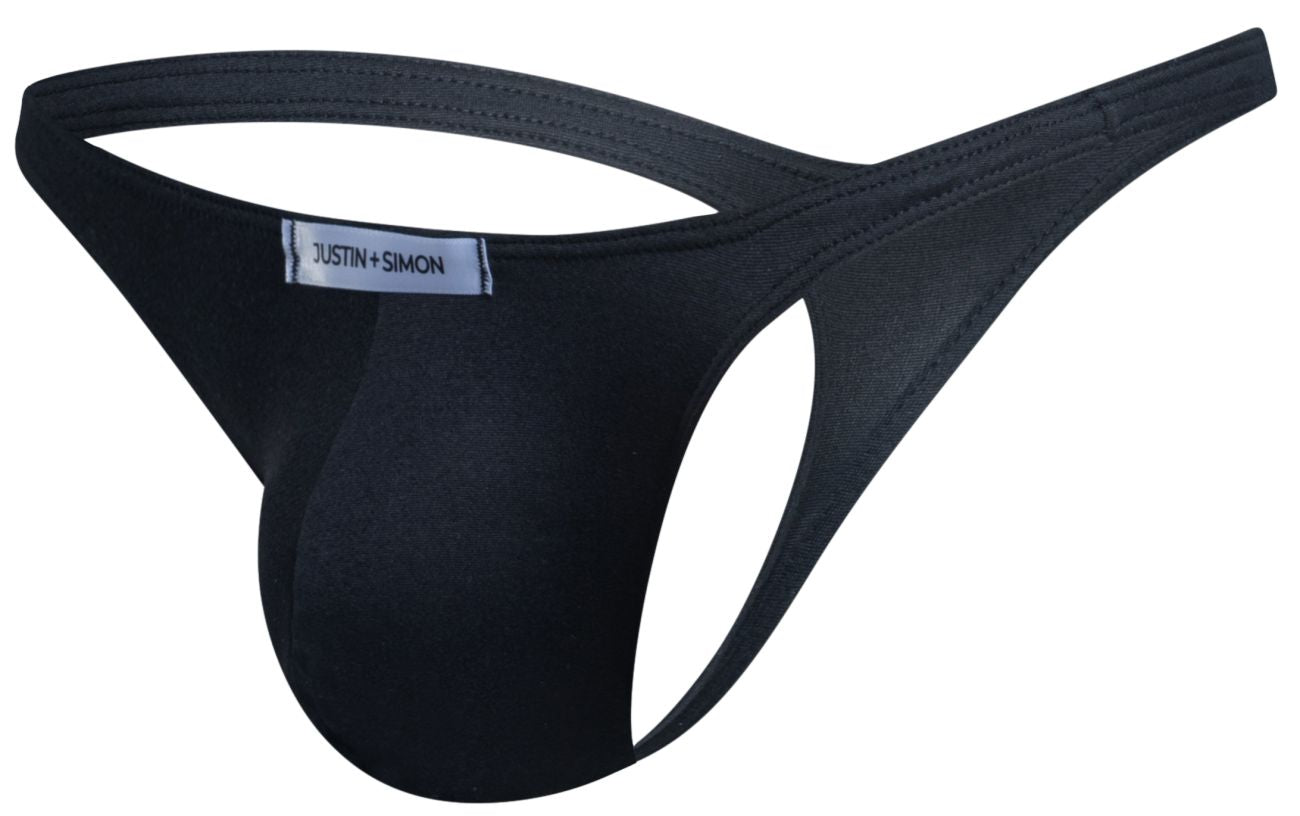 JUSTIN+SIMON Men's Underwear XSJ03 Classic Thongs Color Peach Black