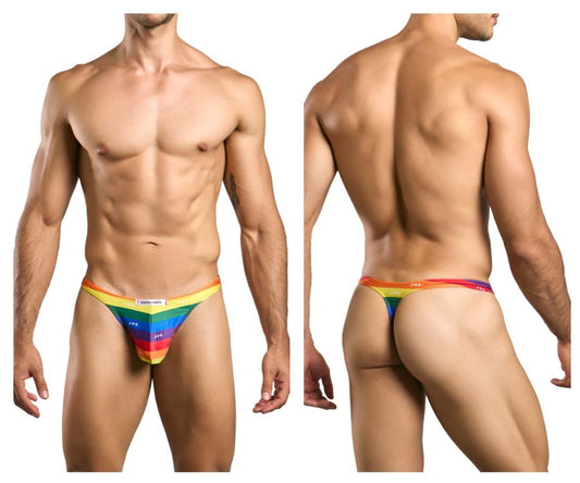JUSTIN+SIMON Men's Underwear XSJ03 Classic Thongs Color Pride Flag