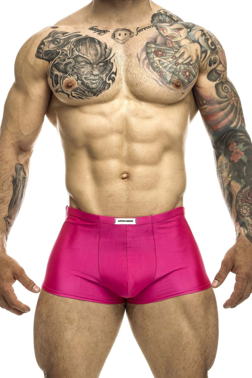 JUSTIN+SIMON Men's Underwear XSJ08 Classic Trunks Color Hot Pink