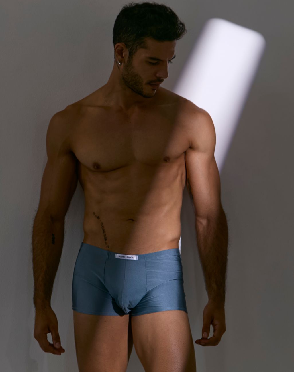 JUSTIN+SIMON Men's Underwear XSJ08 Classic Boxer Color Metal Green