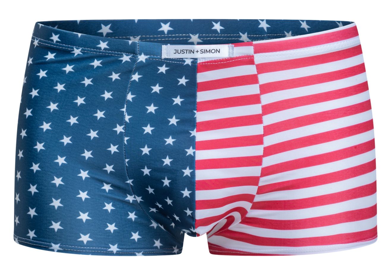 JUSTIN+SIMON Men's Underwear XSJ08 Classic Boxer Color USA Flag