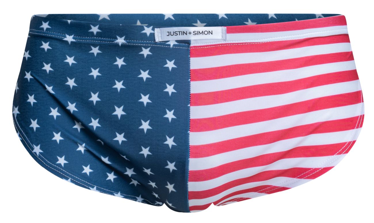 JUSTIN+SIMON Men's Underwear XSJ09 Running Shorts Color USA Flag