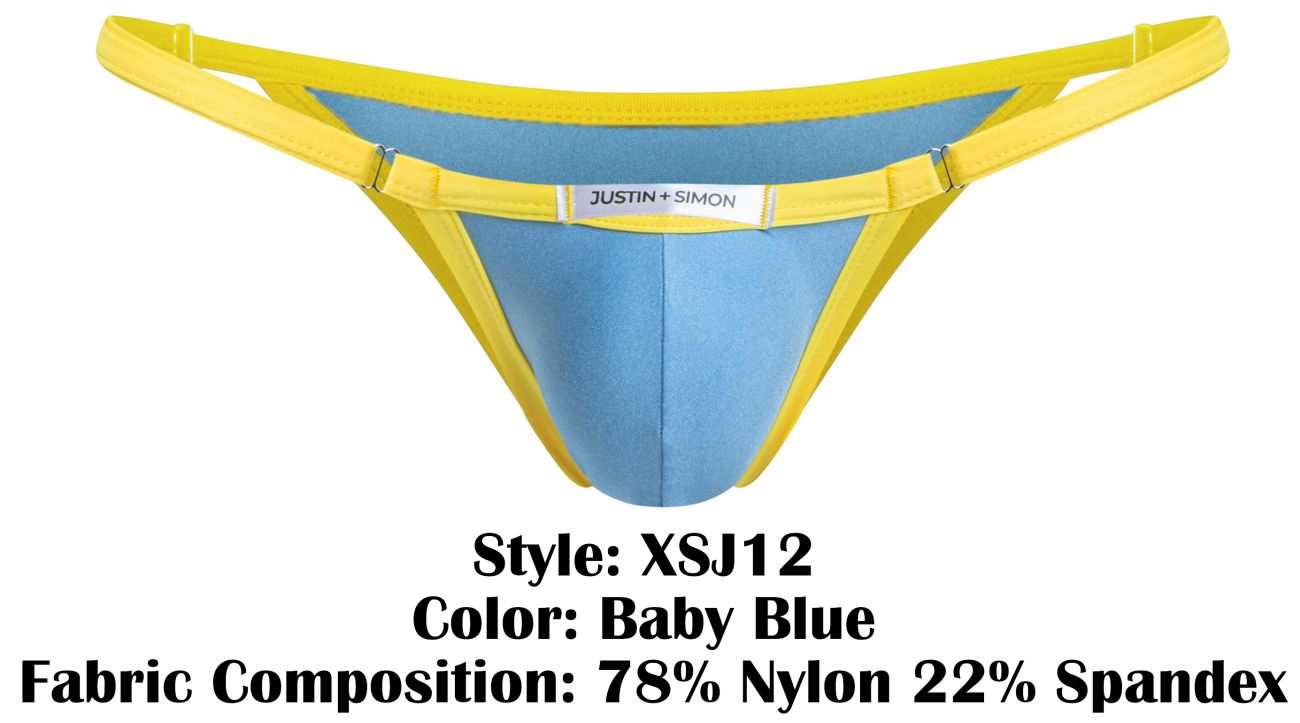 JUSTIN+SIMON Men's Underwear XSJ12 Bikini Color Baby Blue