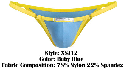 JUSTIN+SIMON Men's Underwear XSJ12 Bikini Color Baby Blue