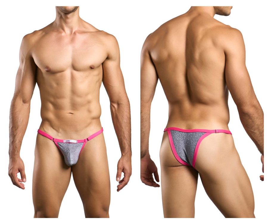 JUSTIN+SIMON Men's Underwear XSJ12 Bikini Color Lurex Gray