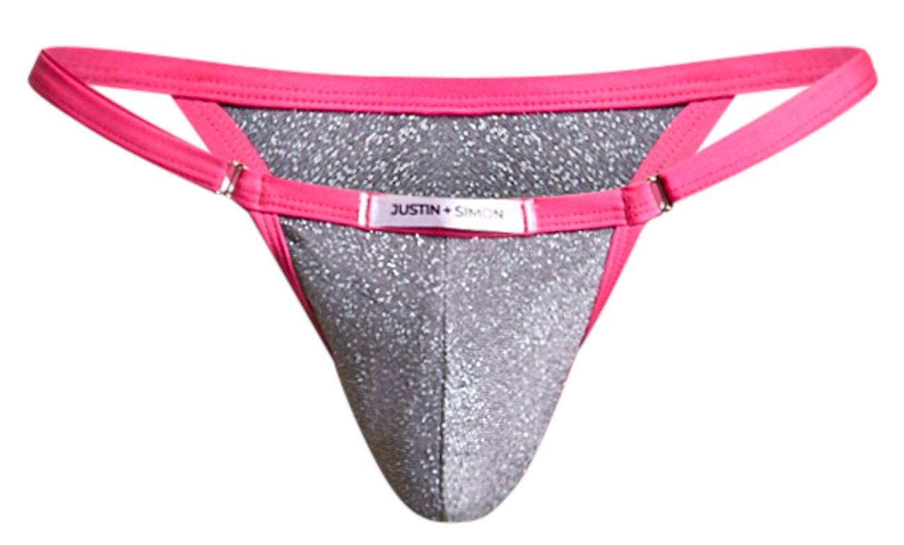JUSTIN+SIMON Men's Underwear XSJ12 Bikini Color Lurex Gray