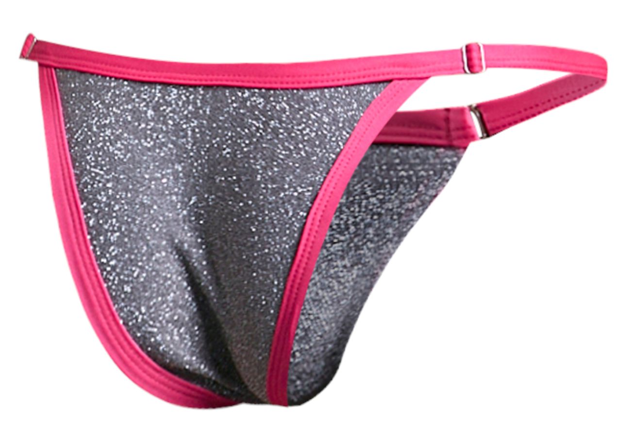 JUSTIN+SIMON Men's Underwear XSJ12 Bikini Color Lurex Gray
