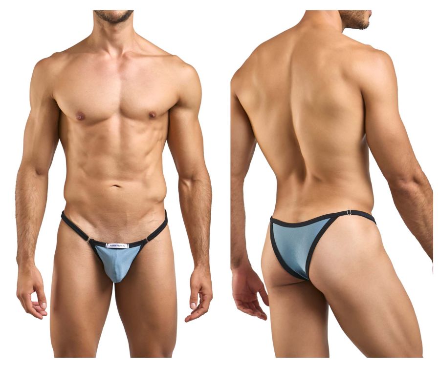 JUSTIN+SIMON Men's Underwear XSJ12 Bikini Color Metal Green