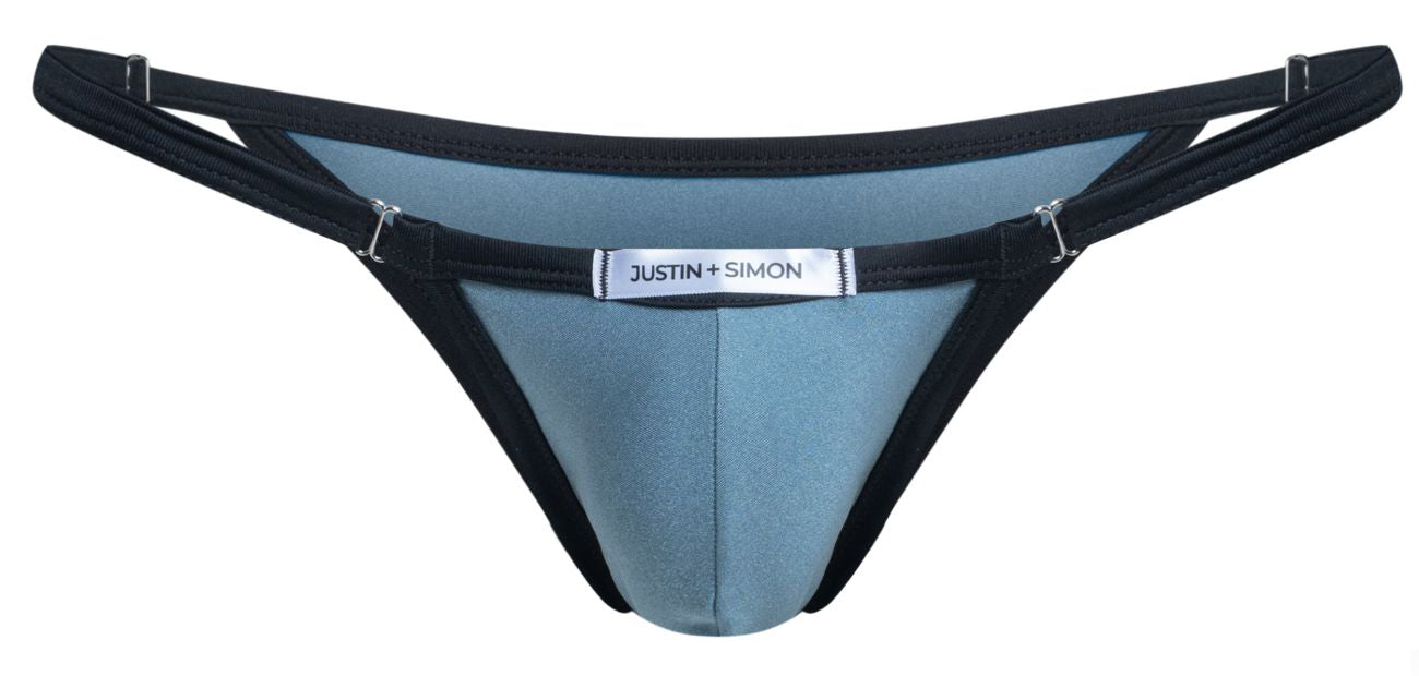 JUSTIN+SIMON Men's Underwear XSJ12 Bikini Color Metal Green