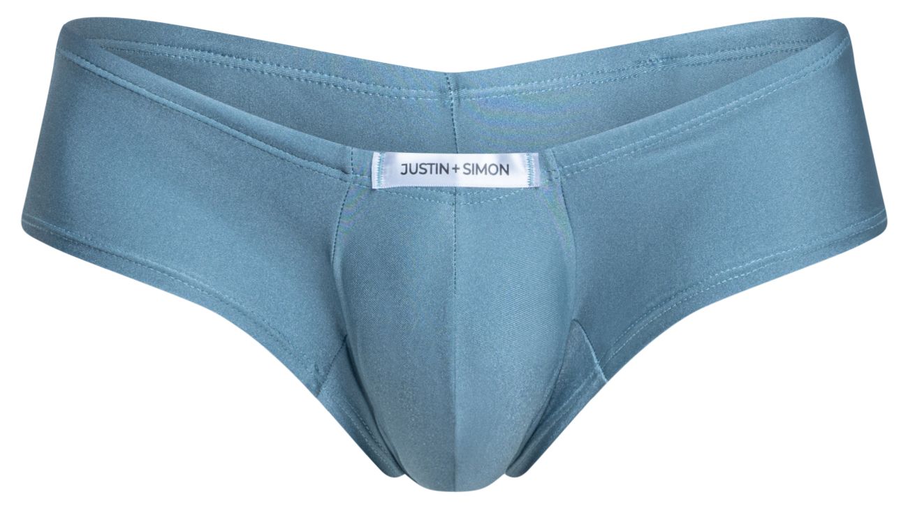 JUSTIN+SIMON Men's Underwear XSJ13 Cheeky Bulge Boxer Color Metal Green