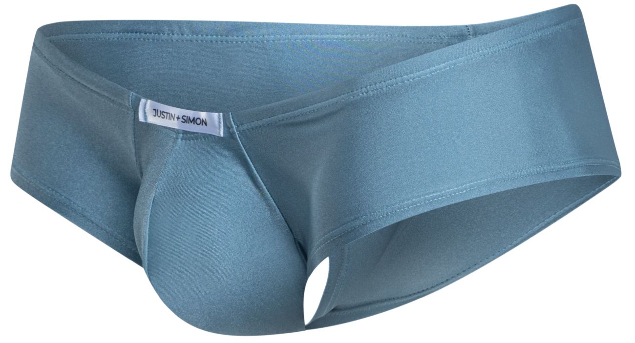JUSTIN+SIMON Men's Underwear XSJ13 Cheeky Bulge Boxer Color Metal Green