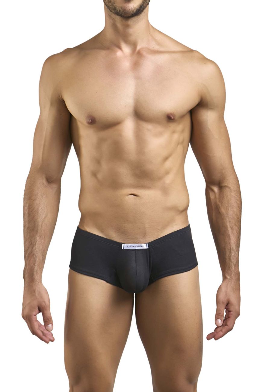 JUSTIN+SIMON Men's Underwear XSJ13 Cheeky Bulge Boxer Color Peach Black