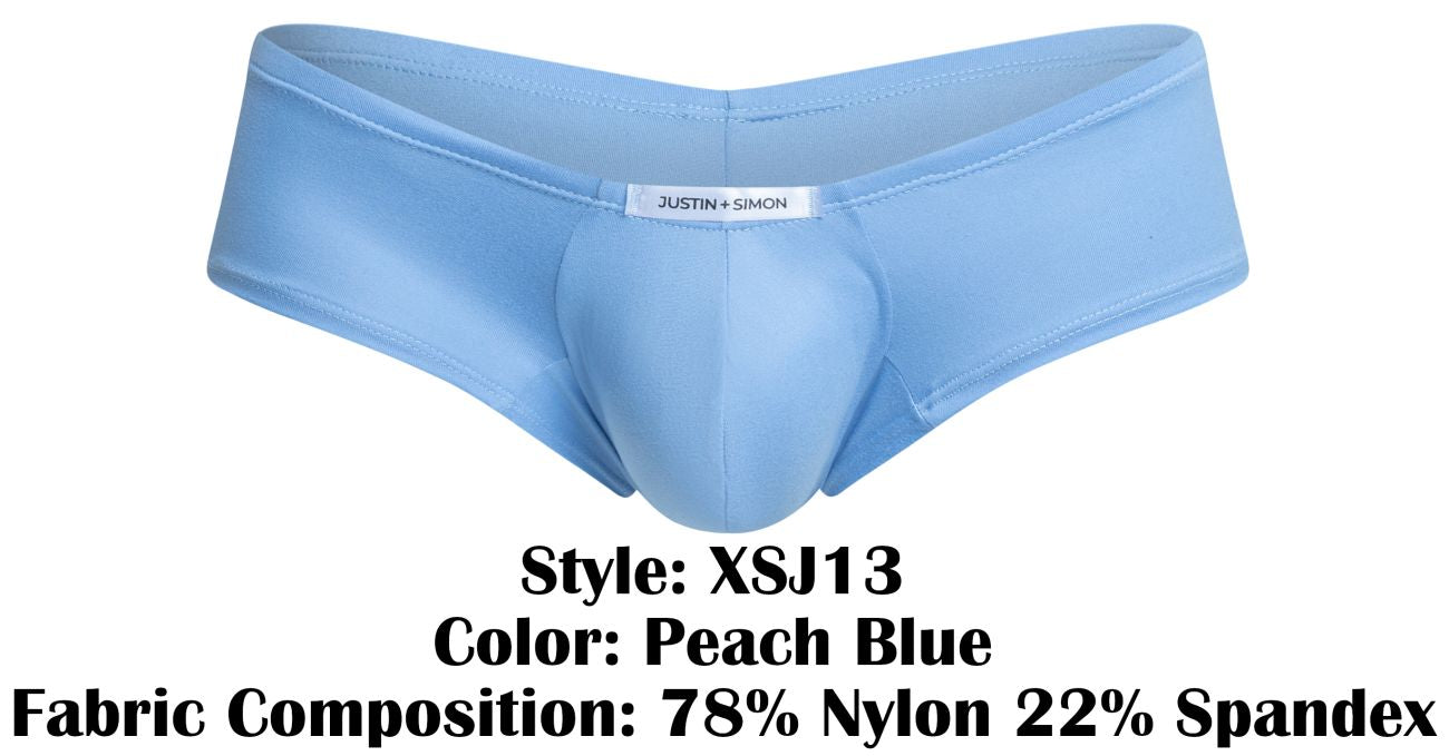 JUSTIN+SIMON Men's Underwear XSJ13 Cheeky Bulge Boxer Color Peach Blue