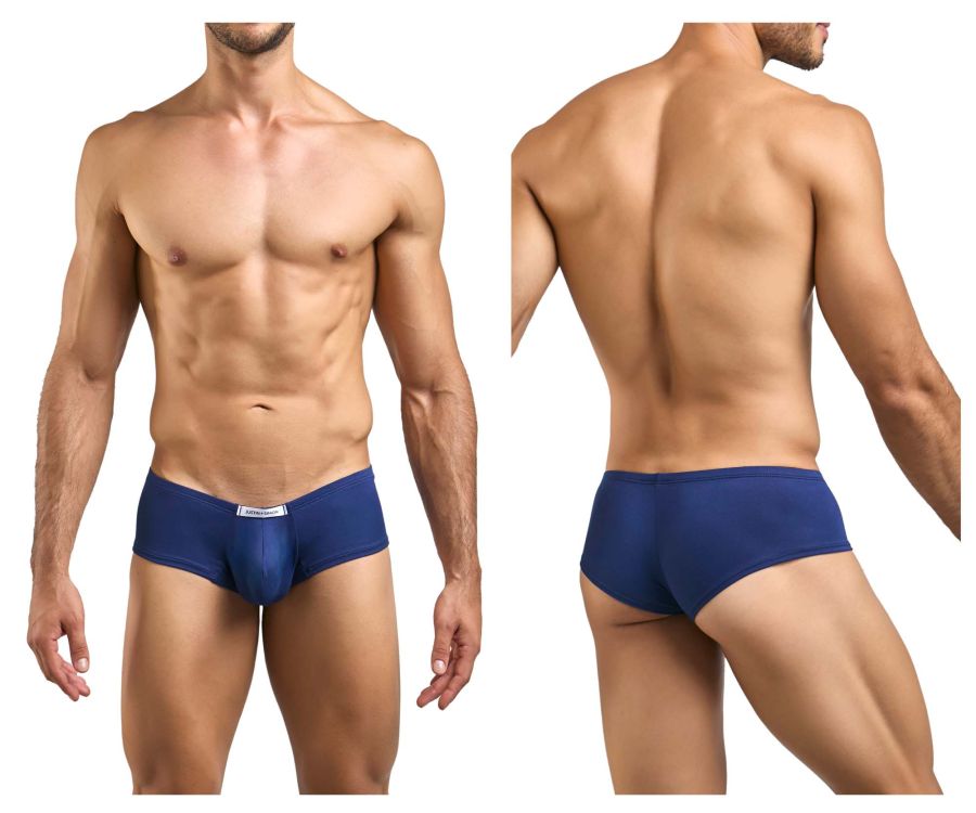 JUSTIN+SIMON Men's Underwear XSJ13 Cheeky Bulge Boxer Color Peach Navy