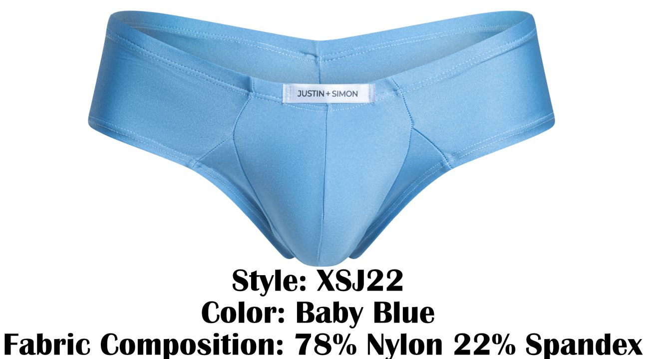JUSTIN+SIMON Men's Underwear XSJ22 Cheek Briefs Color Baby Blue