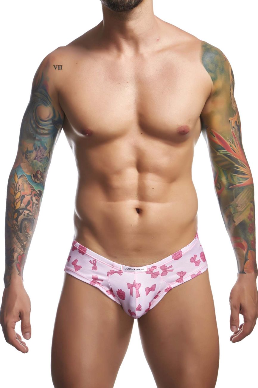 JUSTIN+SIMON Men's Underwear XSJ22 Cheek Briefs Color Coquette