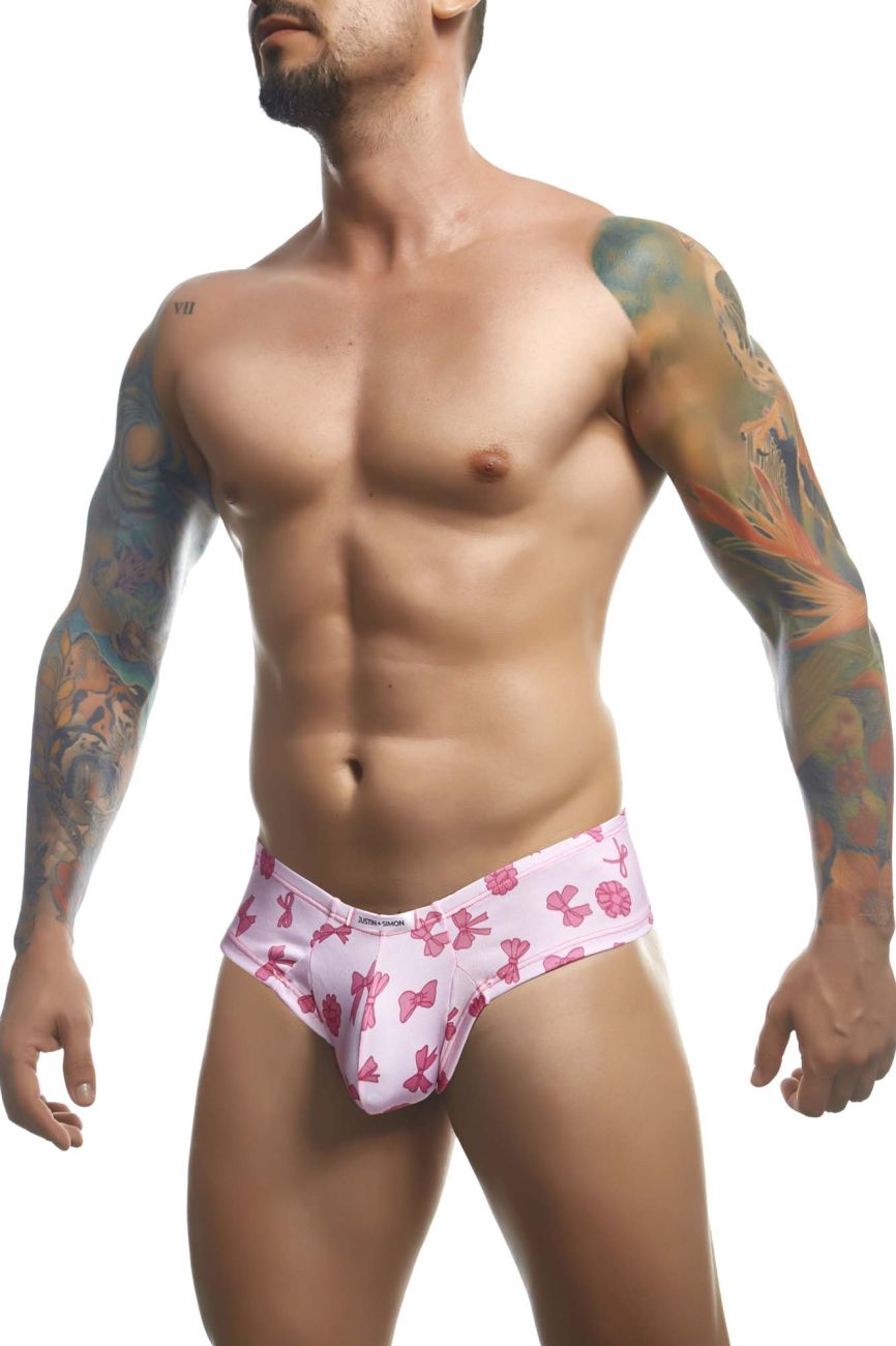JUSTIN+SIMON Men's Underwear XSJ22 Cheek Briefs Color Coquette