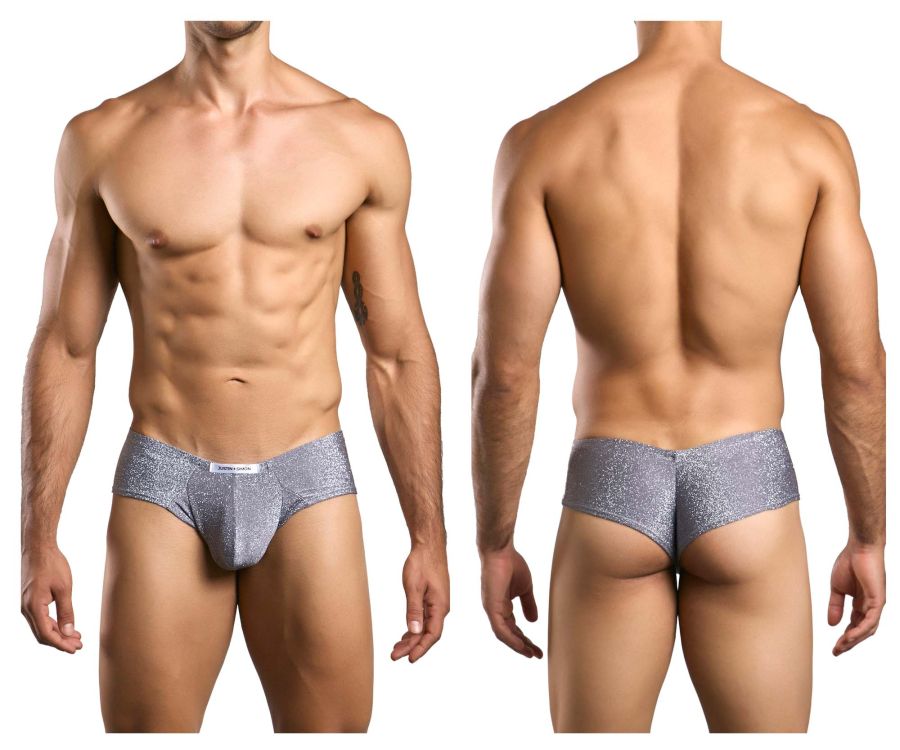 JUSTIN+SIMON Men's Underwear XSJ22 Cheek Briefs Color Lurex Gray