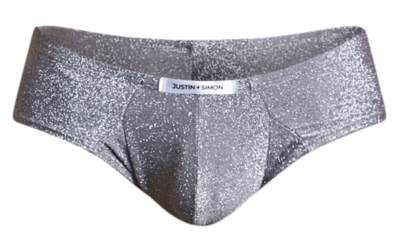 JUSTIN+SIMON Men's Underwear XSJ22 Cheek Briefs Color Lurex Gray