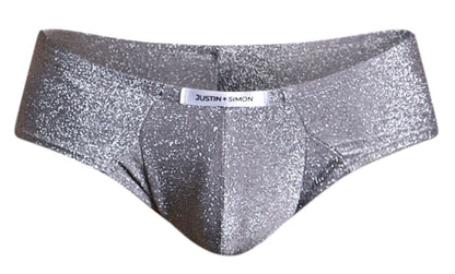 JUSTIN+SIMON Men's Underwear XSJ22 Cheek Briefs Color Lurex Gray