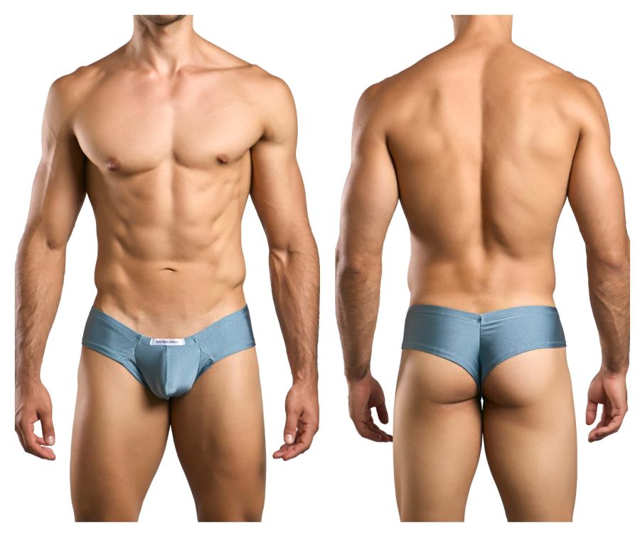 JUSTIN+SIMON Men's Underwear XSJ22 Cheek Briefs Color Metal Green