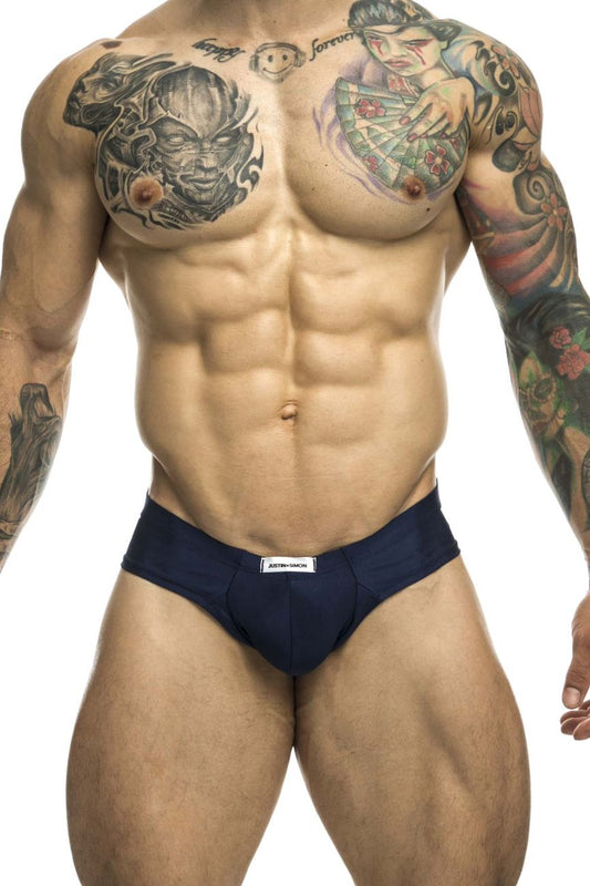 JUSTIN+SIMON Men's Underwear XSJ22 Cheek Briefs Color Navy