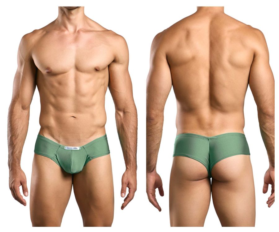 JUSTIN+SIMON Men's Underwear XSJ22 Cheek Briefs Color New Green
