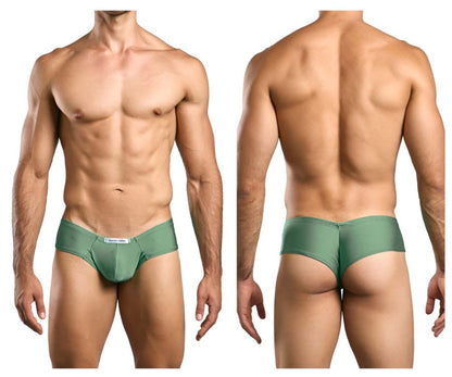 JUSTIN+SIMON Men's Underwear XSJ22 Cheek Briefs Color New Green