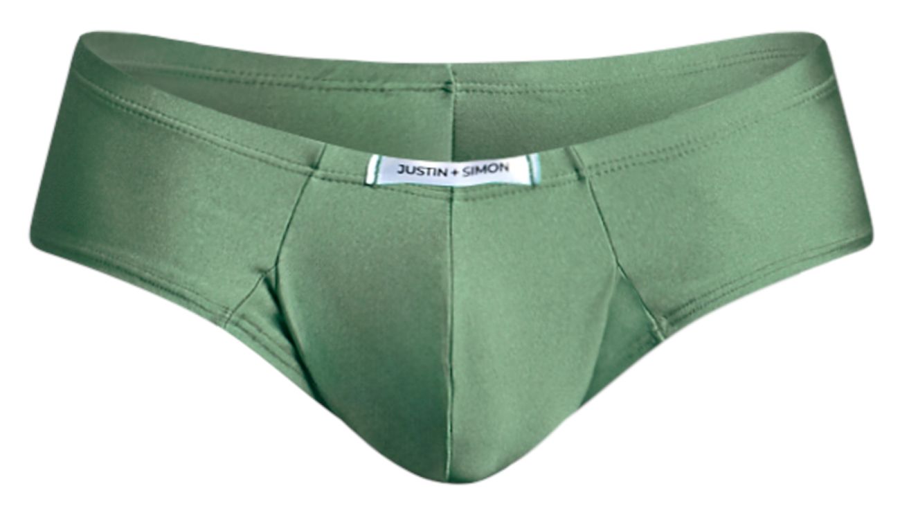 JUSTIN+SIMON Men's Underwear XSJ22 Cheek Briefs Color New Green