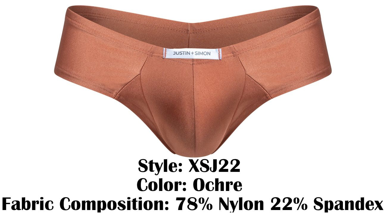 JUSTIN+SIMON Men's Underwear XSJ22 Cheek Briefs Color Ochre