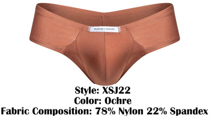 JUSTIN+SIMON Men's Underwear XSJ22 Cheek Briefs Color Ochre