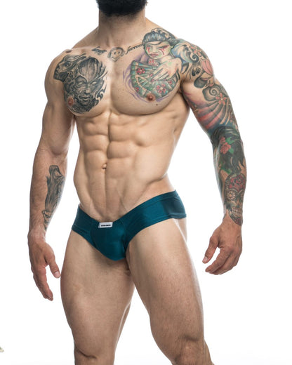 JUSTIN+SIMON Men's Underwear XSJ22 Cheek Briefs Color Opal Green