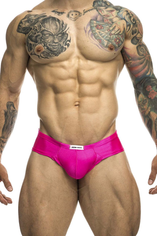 JUSTIN+SIMON Men's Underwear XSJ22 Cheek Briefs Color Pink
