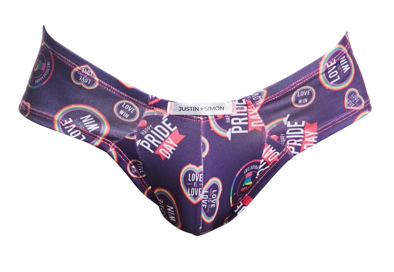 JUSTIN+SIMON Men's Underwear XSJ22 Cheek Briefs Color Pride
