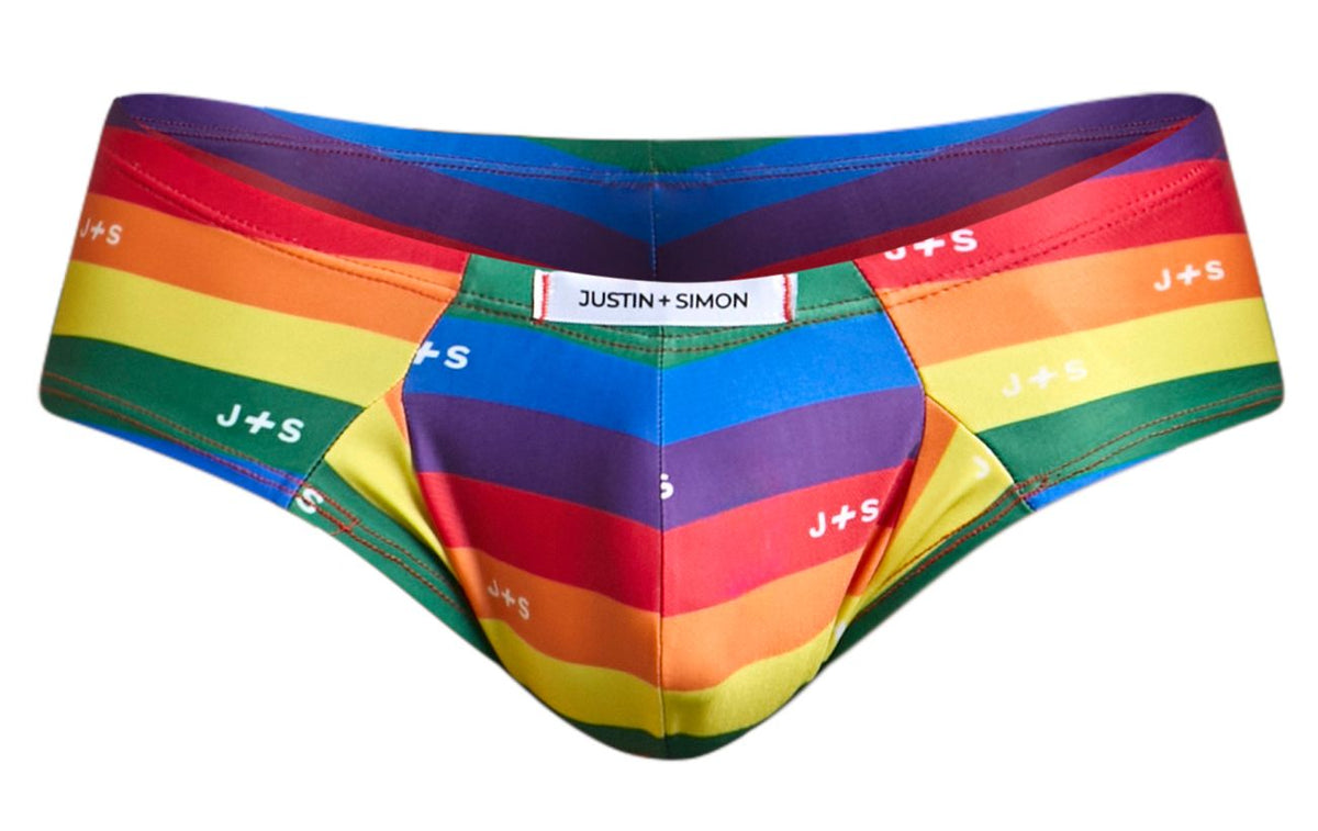 JUSTIN+SIMON Cheek Briefs - Pride Flag