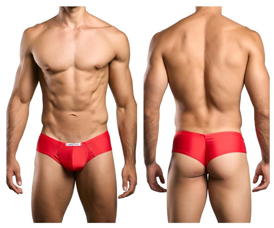 JUSTIN+SIMON Men's Underwear XSJ22 Cheek Briefs Color Red