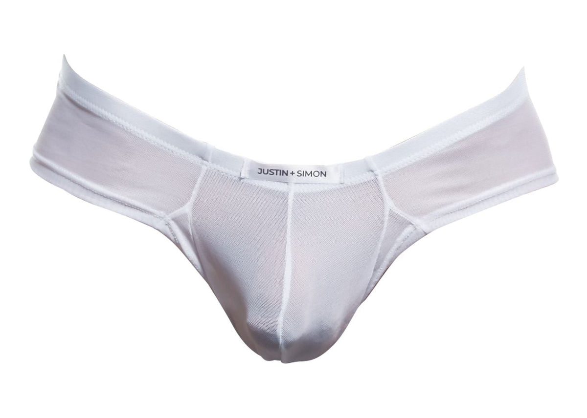 JUSTIN+SIMON Cheek Briefs - White Mesh