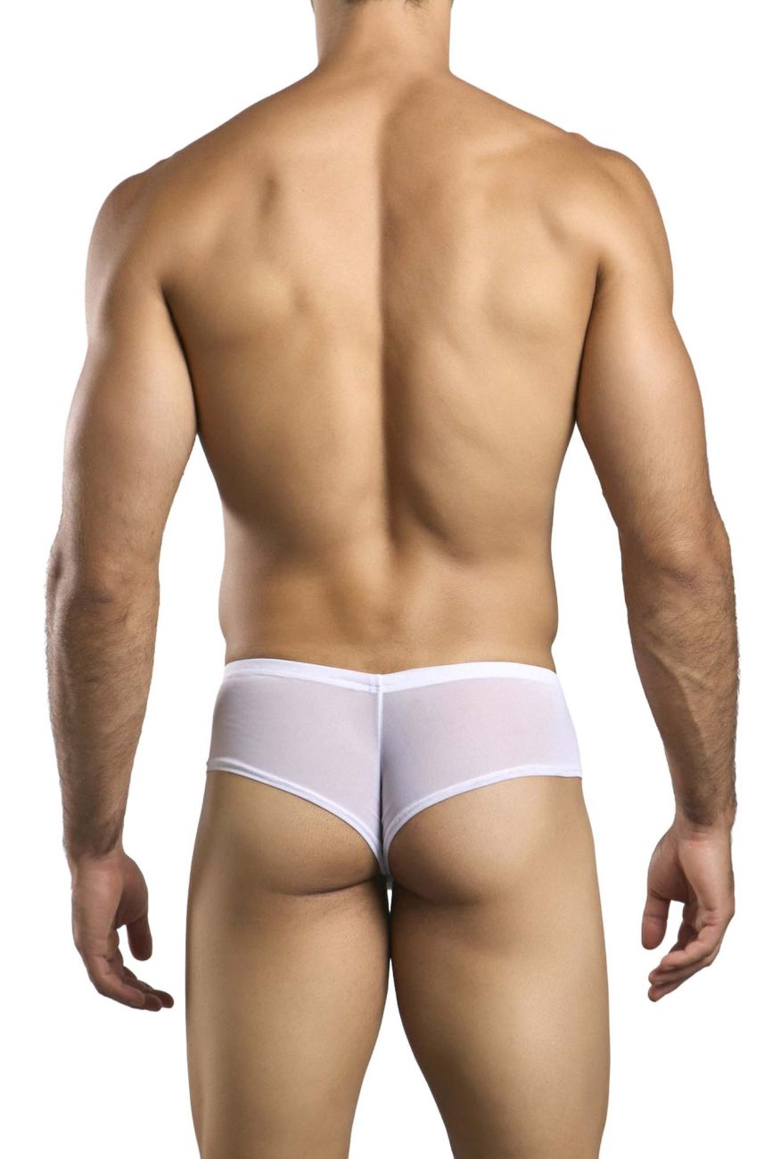 JUSTIN+SIMON Men's Underwear XSJ22 Cheek Briefs Color White Mesh